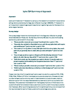 Summary of approach 2025/2026